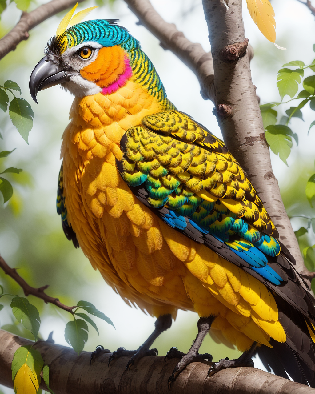 00252-849541925-A stunning photo of a Pitangus sulphuratus perched on a tree branch, vivid, hyperrealistic, detailed, with its characteristic ye.png